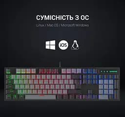 Клавіатура ігрова механічна GamePro GPMK-105 Black USB Blue Switch - мініатюра 5