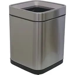 Ведро для мусора квадратное без крышки Jah с внутренним ведром 8 л 21.3×21.3×30.9 см серебряный металлик (JAH360 silver)