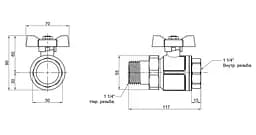 Кран кульовий Icma "Американка" 1 1/4" прямий №347 (87347AG11) - мініатюра 3