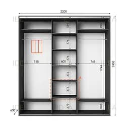 Шафа-купе Idea серія 2 220 x 60 x 240 см Антрацит - мініатюра 2