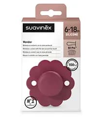 Пустушка Suavinex Wonder фізіологічна силіконова 6-18 місяців бордова - мініатюра 3
