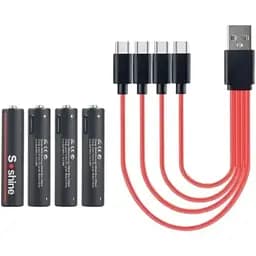 Акумуляторні батарейки Soshine 1,5V 400 mAh з роз'ємом Type-C, AAA, 4 шт