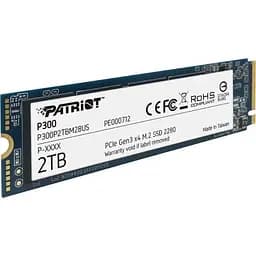 Твердотільний накопичувач SSD Patriot 2Tb, P300, PCI-E 3.0 x4, M.2 2280, 3D TLC, 2100/1650 МБ/с teh0019839 - мініатюра 2