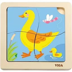 Деревянный мини-пазл Viga Toys Учечки 4 элемента (51314)