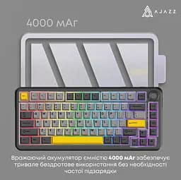 Клавиатура игровая механическая Ajazz AK-820 MAX PLUS Wireless Black RGB Day Dream Switch Hot-Swap 2.4G/Bluetooth/USB - мініатюра 5