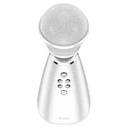 Мікрофон-караоке Hoco bk6 з колонкою Bluetooth білий - мініатюра 2