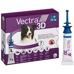 Капли на холку Ceva VECTRA 3D (Вектра 3D) от внешних паразитов для собак весом от 10 до 25 кг – 3 пипетки