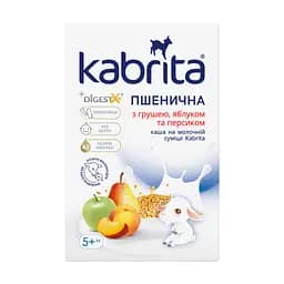 Пшенична каша Kabrita на основі козячого молока з грушею, яблуком і персиком для дітей від 5 місяців 180 г
