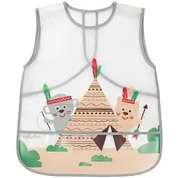 Нагрудник BabyOno Active Baby Индейцы, серый с белым (839)