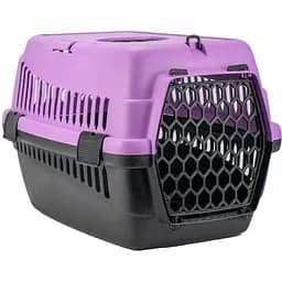 Переноска для животных Agility plastic 39х55х36,5 см черный/фуксия
