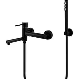 Змішувач для ванни Corsan Lugo black mat з виливом CMZ062BL Чорний матовий