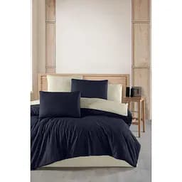 Комплект постільної білизни Soho Sandy Ocean полуторний темно-синій з айворі (1248К)