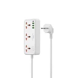 Мережевий подовжувач WIWU 30W Cube Multiple Function GaN Power Strip 1C3A+3 sockets Wi-S005 EU White (6977703654196) - мініатюра 3