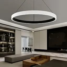 LED люстра подвесная в черном кольцевом корпусе Ø 90 см | Line F | Ст. MJ313-900 BK