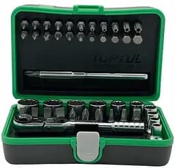 Набір біт і головок з тріскачкою Toptul 1/4" 41од. (12-гр.) Toptul GADW4502