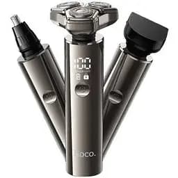 Чоловічий акумуляторний триммер 3 в 1 Hoco HP36 для бороди вусів носа і тіла 5Вт машинка для стрижки 600мАч Сірий