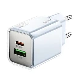 Сетевое зарядное устройство Hoco N46 Glorious PD20W+QC3.0 charger(EU) Синий