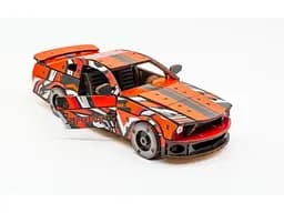 Дерев'яний 3D конструктор Muscle car GT, Puzzleоk (Puz-00641), 162 дет. (червона) - мініатюра 7