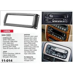 Перехідна рамка Jeep Grand Cherokee, Liberty, Wrangler Carav 11-014 - мініатюра 4