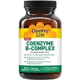 Вітаміни та мінерали Country Life Coenzyme B-Complex, 120 вегакапсул