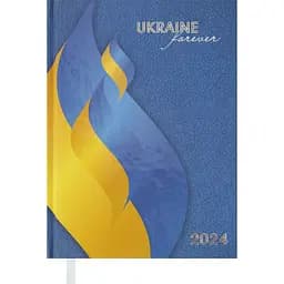Ежедневник датированный Buromax Ukraine 2024 A5 синий (BM.2128-02)