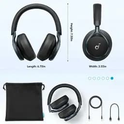 Навушники з мікрофоном Anker SoundCore Space One Jet Black (A3035G11) - мініатюра 3