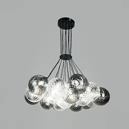 Люстра-пучок на 19 плафонів графіт+прозорий Ø 65 см | Line F | Арт. 1034/19 BK