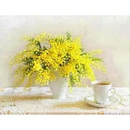 Алмазна мозаїка картини за номерами зі стразами на підрамнику "Мімози" 40*50 см (GA71071)