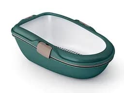 Stefanplast Туалет открытый с высокими бортами для котов изумрудный/бежевый 69.5x47x26 см