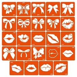 Набір трафаретів для біо-тату G+L - губки і бантики Fresh Tattoo g-L-simple_24_1