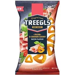 Снеки Treegls кукурудзяні зі смаком бекону 75 г