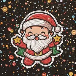 Алмазна мозаїка "Милий Санта" Brushme DBS52209 неповна викладка 25х25 см