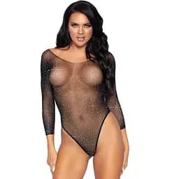 Боди Leg Avenue Crystalized fishnet bodysuit Black One Size