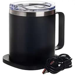 Чашка TheGeneral ThermoHub з підігрівом бездротовою зарядкою та LED індикатором 15W 330 мл чорна (40021321-01)
