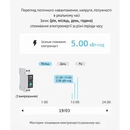 Розумний автомат Tongou TO-Q-SY1-JZT 16А Zigbee DIN з енергомоніторингом - мініатюра 6