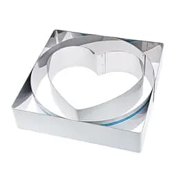 Набір металевих форм для складання тортів десертів та формування салатів та закусок 20х20 см H 5 см, Master Class Сріблястий 85792