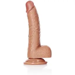 Фаллоимитатор RealRock Curved Realistic Balls 7" 18 см (бежевый)