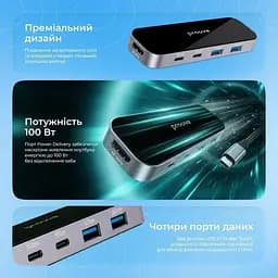 Type-C-Хаб Proove Shadow (2*USB3.0 + Type-C + PD100W + HDMI) - мініатюра 9