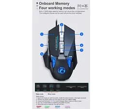 Игровая мышь iMICE T96 7 кнопок, 7200 DPI, Led Lighting - мініатюра 3
