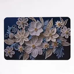 Антиковзний 3D-килимок для ванної кімнати з м'якого діатоміту 38×58 (см) вологопоглинальний килимок для дому ванни туалету Синій Yiwu HP-42-61