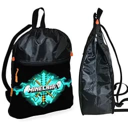 Рюкзак-мішок для взуття, спортивної форми Майнкрафт «Minecraft» дитяча сумка для змінки з розширювачем (01274)