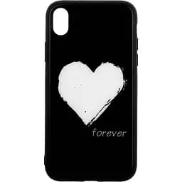Чохол-накладка Toto Glass Fashionable Case Apple iPhone XR White Heart on Black