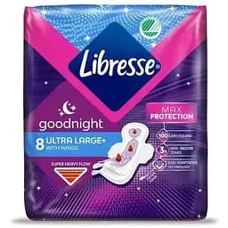 Прокладки гігієнічні нічні Libresse Ultra Large+ Goodnight Soft 8 шт