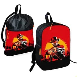 Школьный рюкзак детский RDR Red Dead Redemption 2 + Сумка для обуви спортивной формы рюкзак-мешок мальчику (01914)