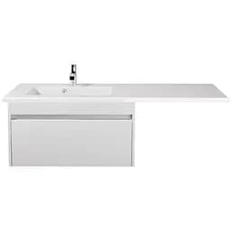 Тумба Мойдодир Prime 80-A Adam 140 L Білий підвісна з крилом над пральною машиною Білий