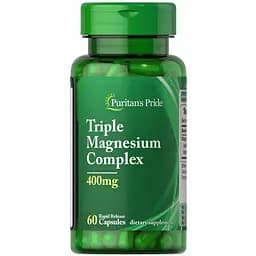 Вітаміни та мінерали Puritan's Pride Triple Magnesium Complex 400 mg, 60 капсул