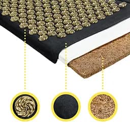 Килимок акупунктурний 4FIZJO Eco Mat Аплікатор Кузнєцова з подушкою 68 x 42 см Black/Gold 4FJ0179 (P-5907739311566) - мініатюра 3
