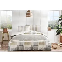 Комплект постільної білизни TAC Domino Coffee Євро Різнобарвний 000230156