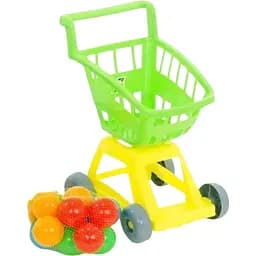 Дитячий іграшковий візок для супермаркету, зеленого кольору
