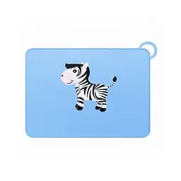 Детский силиконовый коврик под тарелку 30х40 см голубой 88169